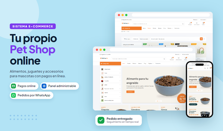 Tienda Online para Pet Shop y Veterinaria