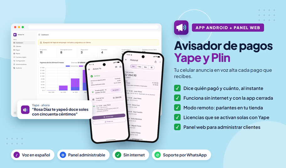 Avisos Yape – Alertas de pagos por voz